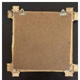 LR - Vintage Style Aztec Wall Art - Brass Relief Tiles in Wooden Frame