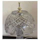 LR - Budoir Crystal Cut Glass Table Lamp with Diamond-Cut Pattern Shade
