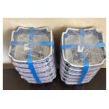 LR - Blue & White Porcelain Asian-Style Bowls with Chopsticks & Holders