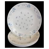 LR - Corelle Cornflower Blue Dinner Plates (8) & Casserole Dish with Glass Lid
