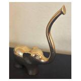 K - Brass Elephant Figurine & Mother-of-Pearl Mosaic Trinket Box & Flower-Lid Box