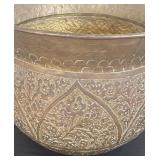 K - Vintage Brass Cauldron with Intricate Design