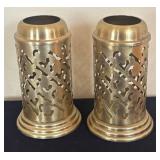 Brass Candle Holders & Ornate Vintage Brass Bowl