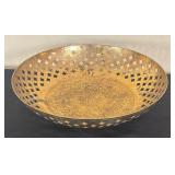 Brass Candle Holders & Ornate Vintage Brass Bowl