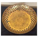 Brass Candle Holders & Ornate Vintage Brass Bowl