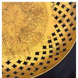 Brass Candle Holders & Ornate Vintage Brass Bowl