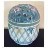 LR - Chinoiserie Floral Lidded Porcelain Potpurri Jars