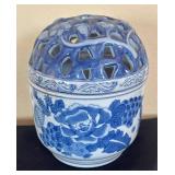 LR - Chinoiserie Floral Lidded Porcelain Potpurri Jars