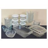 K - Pyrex, Anchor Hocking & Pampered Chef Glass Bakeware Lot - Bowls & Dishes