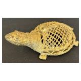 K - Vintage Brass Turtle Figurines