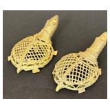 K - Vintage Brass Turtle Figurines