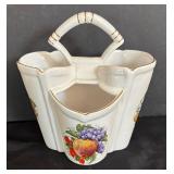 LR - Pedder Four-Section Ceramic Utensil Holder Planter - Fruit Motif