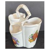 LR - Pedder Four-Section Ceramic Utensil Holder Planter - Fruit Motif