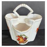 LR - Pedder Four-Section Ceramic Utensil Holder Planter - Fruit Motif