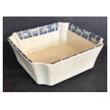 LR -Vintage Blue Bamboo Melamine Dinnerware Bamboo Pattern Set - Platters, Bowls & Dishes