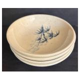 LR -Vintage Blue Bamboo Melamine Dinnerware Bamboo Pattern Set - Platters, Bowls & Dishes