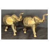 K - Vintage Brass Elephant Pair