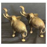 K - Vintage Brass Elephant Pair