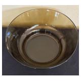 LR - Brown Glass Double Boiler with Lid with Bowl