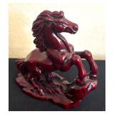 BR - Carved Wood Shrine With Deity, Vintage Trinket Box, Red Resin Figurines and More