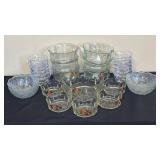 Glass Bowls Collection - Clear Pressed Glass with Floral Motifs