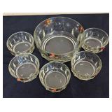 Glass Bowls Collection - Clear Pressed Glass with Floral Motifs