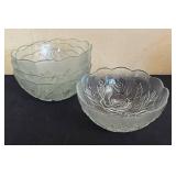Glass Bowls Collection - Clear Pressed Glass with Floral Motifs