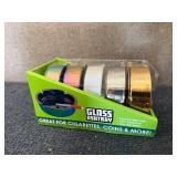 5 Plated Glass Ashtrays