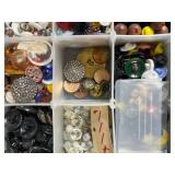 Vintage Button and Jewelry Findings Collection in Organizer Case