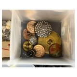 Vintage Button and Jewelry Findings Collection in Organizer Case