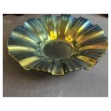 Collection of 3 Iridescent Signed Glass Bowls and 8 Ruby Red Glass Tumblers