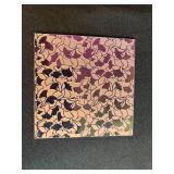 Fused Signed Art Glass Set with Cat and Mouse Plate, Iridescent Square Tray, and Dichroic Glass Tiles