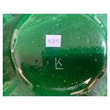 Set of 4 Signed K Art Glass Bowls Iridescent and Swirled Patterns