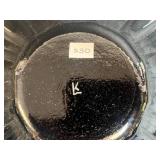 Set of 4 Signed K Art Glass Bowls Iridescent and Swirled Patterns