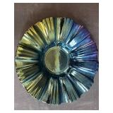 Set of 4 Signed K Art Glass Bowls Iridescent and Swirled Patterns