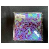 Set of 2 Decorative Fluted Glass Bowls and 7 Holographic Glass Coasters