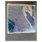 Set of 2 Decorative Fluted Glass Bowls and 7 Holographic Glass Coasters