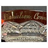 Vintage Decorative Collection: Green Glass Vase, Fenton Pink Milk Glass Vase, Cat and EFCCO Fish Salt & Pepper Shakers