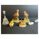 Vintage Porcelain Animal Figurine Collection with Glass Bell Inc Lefton, Holland Mold & HOMCO