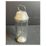 Collection of Vintage Table Clocks, Open Pan Oil Lamps, Glass Mixer, and Carved Wooden Stand