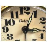 Collection of Vintage Table Clocks, Open Pan Oil Lamps, Glass Mixer, and Carved Wooden Stand