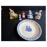 Vintage Figurines Inc Aunt Jamima, Universal Camwood Ivory Plate, and Allertons Collectible Shaker Lot