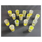 Set of 13 Vintage State Souvenir Frosted Drinking Glasses