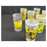 Set of 13 Vintage State Souvenir Frosted Drinking Glasses