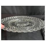Set of 3 Vintage Glass Serving Plates Mixed Patterns