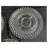 Set of 3 Vintage Glass Serving Plates Mixed Patterns