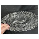 Set of 3 Vintage Glass Serving Plates Mixed Patterns