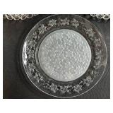 Set of 3 Vintage Glass Serving Plates Mixed Patterns