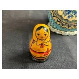 Set of 3 Russian Nesting Dolls Hand-Painted Matryoshka