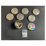 Mixed Collection of Vintage and Assorted Key Blanks and Key Parts in Tins